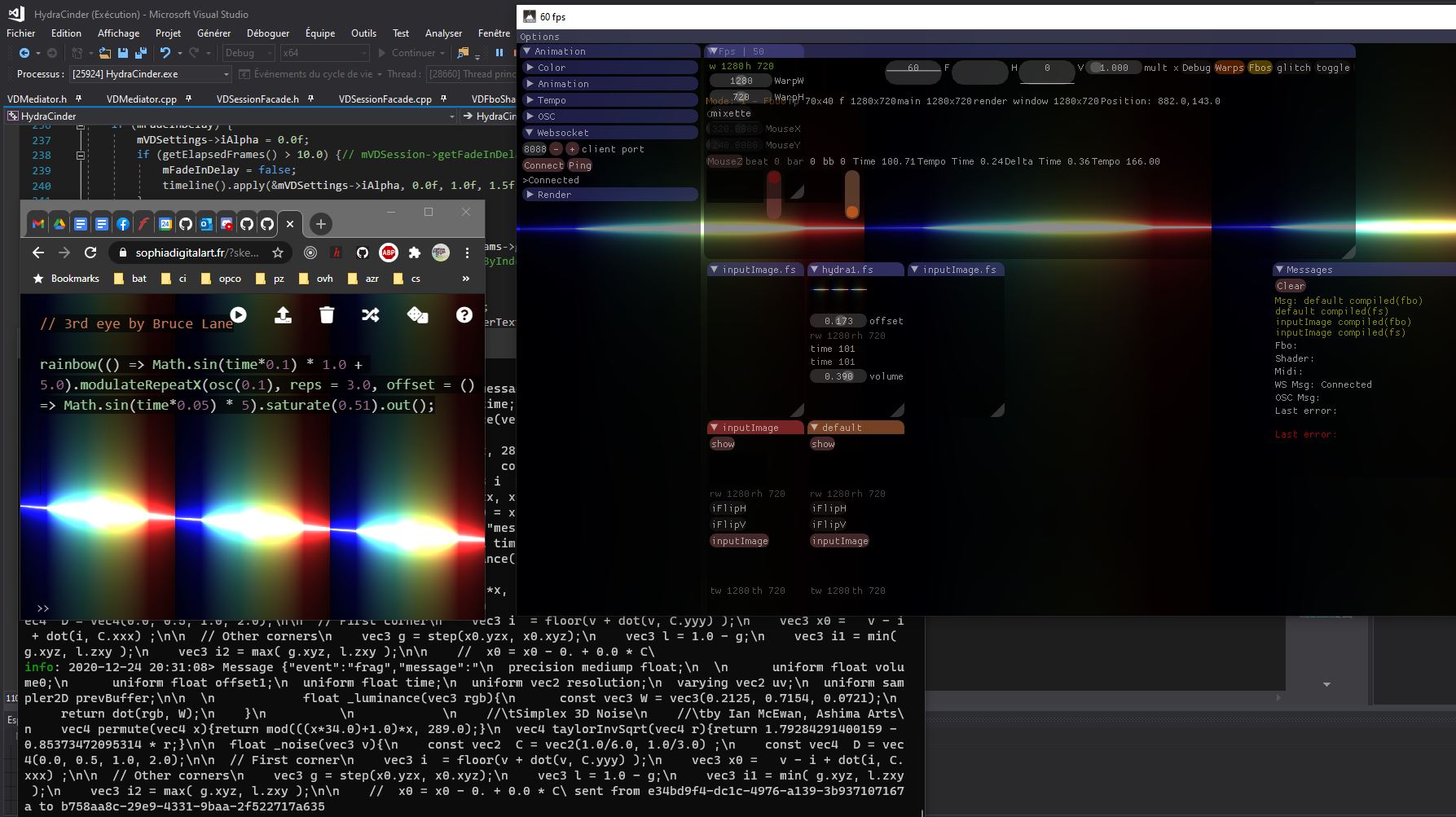 Hydra to Cinder (stream or websocket)